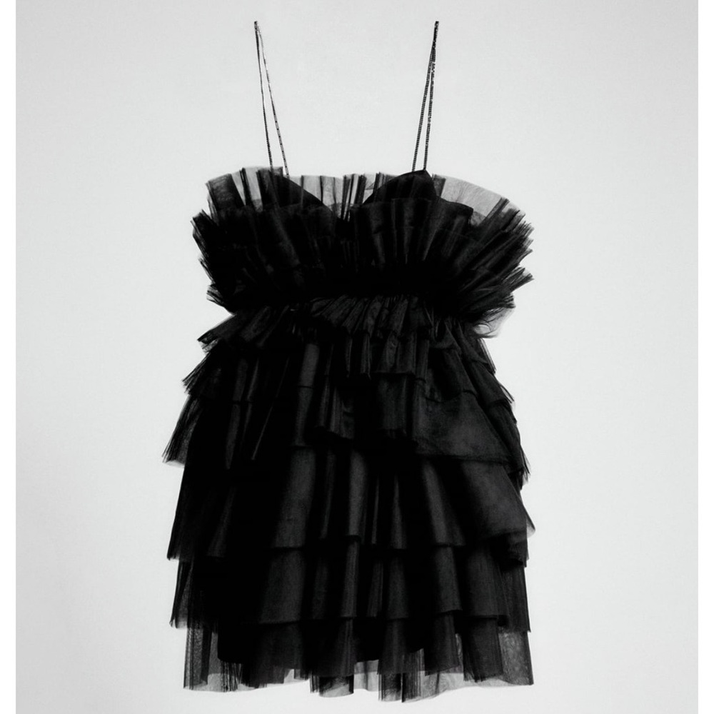 NWT ZARA Tulle Dress Limited Edition Black